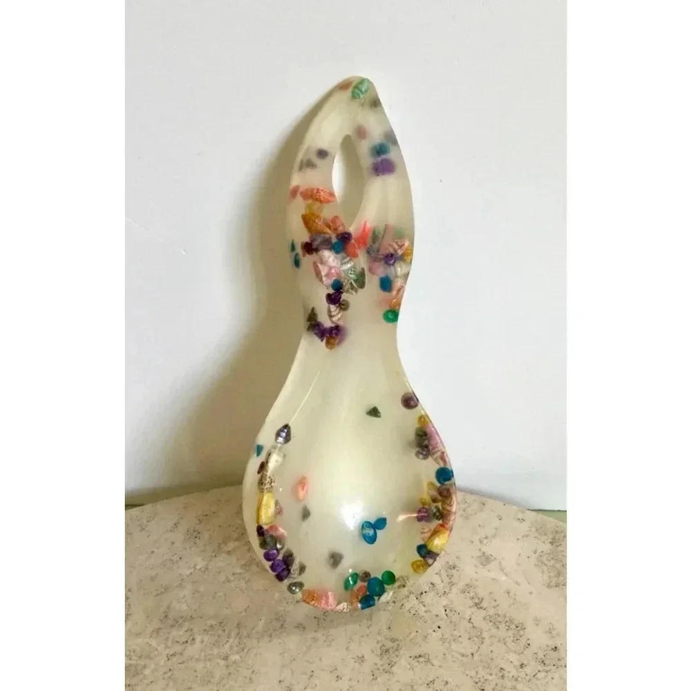 Vintage Multicolor Resin lucite‎ Spoon Rest